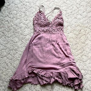 Lace detail mini dress